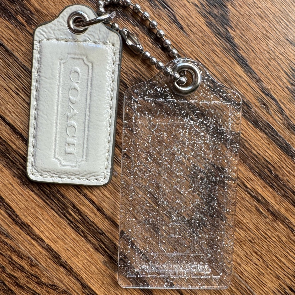 Coach White Leather and Clear Key Holders